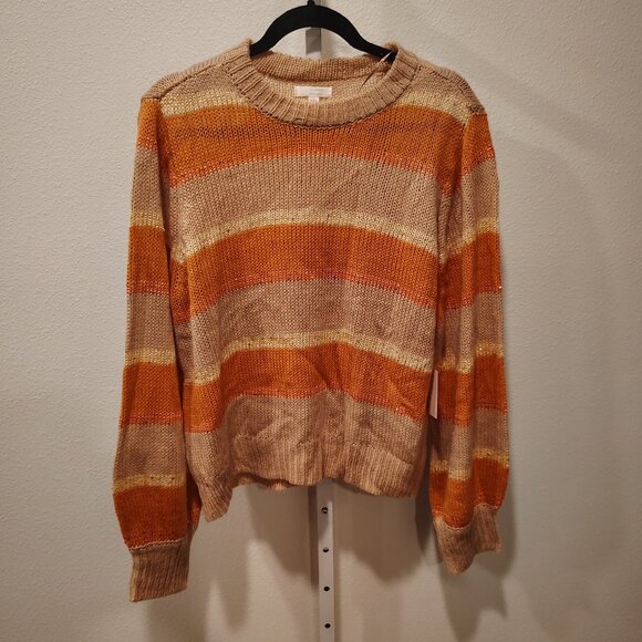 LC Lauren Conrad Sweaters - LC Lauren Conrad Women's Blouson Crew Neck Striped Sweater Size XXL NWT Striped